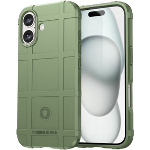 Mobigear Rugged Shield iPhone 16 Plus Hülle Flexibles TPU Backcover Stoßfest - Grün