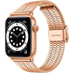 Mobigear Kopenhagen Edelstahl Apple Watch Armband Klappschließe - 49/46/45/44 mm - Roségold