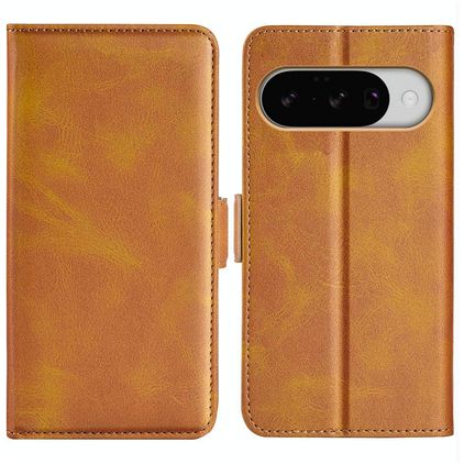 Mobigear Slim Magnet Google Pixel 10 Hülle Klapphülle Geldbörse - Cognac