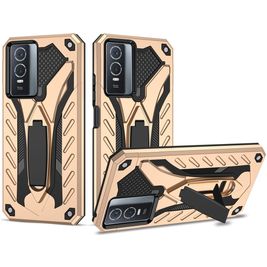 Mobigear Armor Stand Vivo Y76 Hülle Hardcase Backcover Stoßfest mit Ständer - Gold