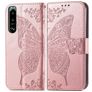 Mobigear Butterfly Sony Xperia 5 IV Hülle Klapphülle Geldbörse - Roségold