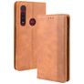 Mobigear Sensation Motorola Moto G8 Plus Hülle Klapphülle Geldbörse - Cognac