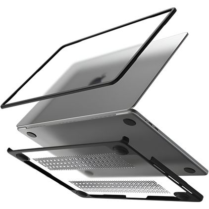 Mobilize Protection Cover MacBook Pro 16 Zoll (2021-2026) Hardcase Hülle MacBook Case - Transparent / Schwarz - Model A2485 / A2780 / A2991 / A3186 / A3428 / A3429