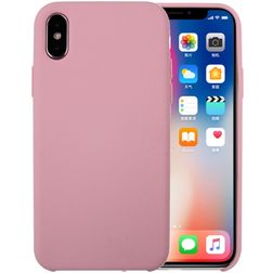 Mobigear Rubber Touch iPhone XS Silikon Hülle Backcover - Pink