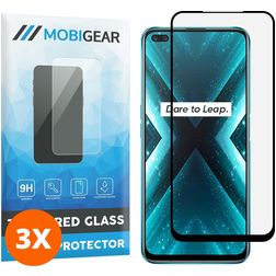 Mobigear Premium Realme X3 SuperZoom Panzerglas Gehärtetes Glas Displayschutz - Hüllenfreundlich - Schwarz (3er Pack)