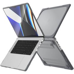 Mobigear Shockproof MacBook Pro 14 Zoll (2021-2026) Hardcase Hülle MacBook Case - Grau - Model A2442 / A2779 / A2918 / A2992 / A3401 / A3112 / A3434 / A3427 / A3426