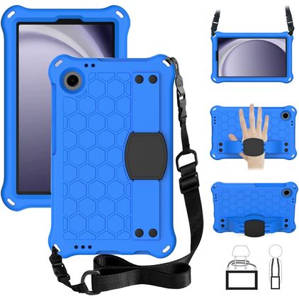 Mobigear HexStrap Samsung Galaxy Tab A11 EVA-Schaumstoff Backcover + Schultergurt - Blau
