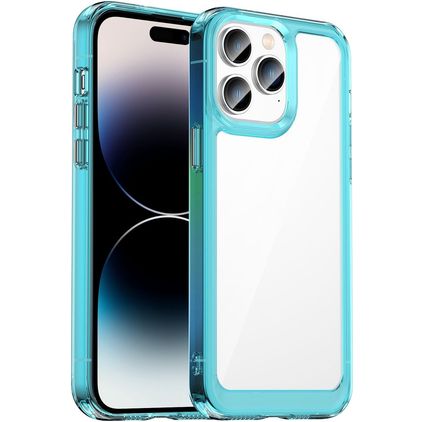 Mobigear Crystal iPhone 14 Pro Hülle Hardcase Backcover - Transparent / Türkis