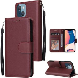 Mobigear Wallet iPhone 14 Plus Hülle Klapphülle Geldbörse - Rot