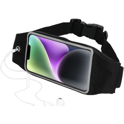 Mobiparts Comfort Fit Belt Handyhalterung Joggen iPhone 14 Plus Sporthülle Neopren Gürtel - Schwarz