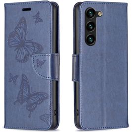 Mobigear Butterfly Samsung Galaxy S24 Plus Hülle Klapphülle Geldbörse - Blau