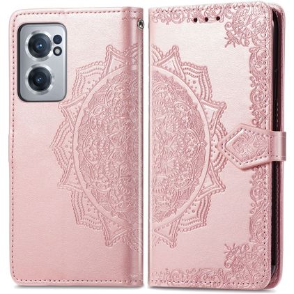 Mobigear Mandala OnePlus Nord CE 2 Hülle Klapphülle Geldbörse - Roségold