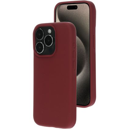 Mobiparts iPhone 15 Pro Silikon Hülle Backcover - Plum Red