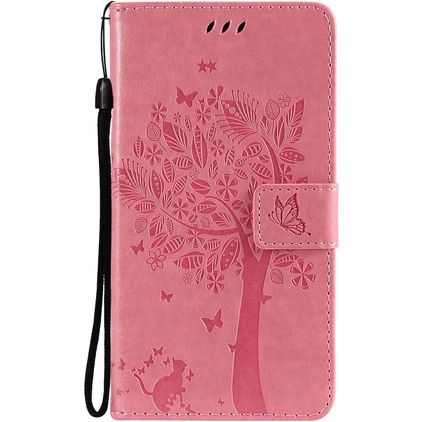 Mobigear Tree Samsung Galaxy S21 Hülle Klapphülle Geldbörse - Magenta