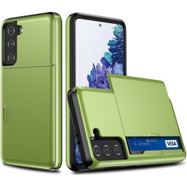 Mobigear Brushed Credit Card Slot Case Green Samsung Galaxy S21 Plus
