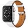 Mobigear Torino Leder Apple Watch Armband Dornschließe - 42/41/40/38 mm - Weiß