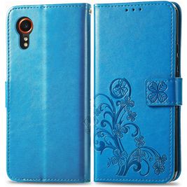 Mobigear Clover Samsung Galaxy Xcover 7 Hülle Klapphülle Geldbörse - Blau
