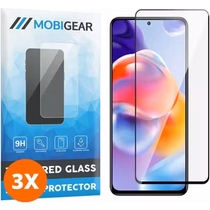Mobigear Premium Xiaomi Redmi Note 11 Pro Plus 5G Panzerglas Gehärtetes Glas Displayschutz - Hüllenfreundlich - Schwarz (3er Pack)