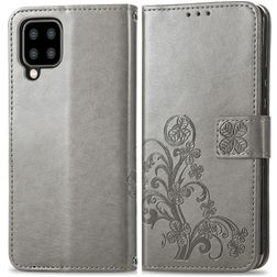 Mobigear Clover Samsung Galaxy A22 5G Hülle Klapphülle Geldbörse - Grau
