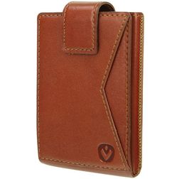 Valenta Card Case Pocket Premium Echtleder Kartenetui - 10 Karten - Cognac