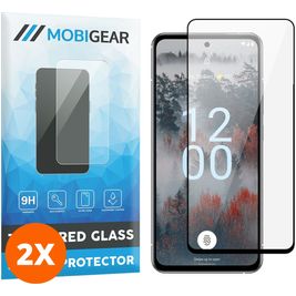 Mobigear Premium Nokia X30 Panzerglas Gehärtetes Glas Displayschutz - Hüllenfreundlich - Schwarz (2er Pack)