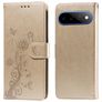 Mobigear Flowers Google Pixel 11 Pro XL Hülle Klapphülle Geldbörse - Gold