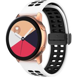Mobigear Sport Plus Mag Silikon Smartwatch Armband Magnetverschluss - 22 mm - Schwarz / Weiß