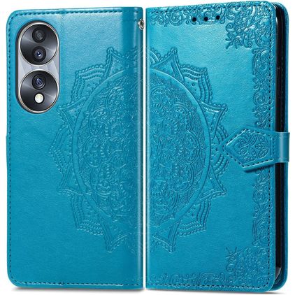 Mobigear Mandala HONOR 70 Hülle Klapphülle Geldbörse - Blau
