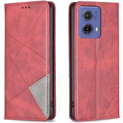 Mobigear Rhombus Slim Motorola Moto G85 Hülle Klapphülle - Rot