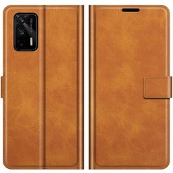 Mobigear Wallet Realme GT Hülle Klapphülle Geldbörse - Cognac