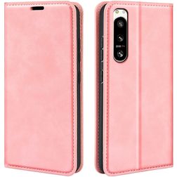 Mobigear Retro Slim Sony Xperia 5 IV Hülle Klapphülle Geldbörse - Pink