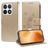 Mobigear Flowers Xiaomi 14T Pro Hülle Klapphülle Geldbörse - Gold