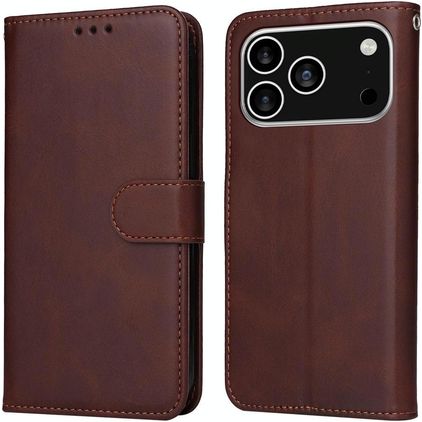 Mobigear Wallet iPhone 17 Pro Hülle Klapphülle Geldbörse - Braun
