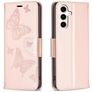 Mobigear Butterfly Samsung Galaxy S23 FE Hülle Klapphülle Geldbörse - Roségold