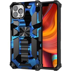 Mobigear Armor Stand iPhone 13 Pro Hülle Hardcase Backcover Stoßfest mit Ständer - Blau