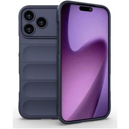 Mobigear Bumpy iPhone 18 Pro Max Hülle Flexibles TPU Backcover - Dunkelblau