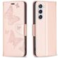 Mobigear Butterfly Samsung Galaxy S23 Hülle Klapphülle Geldbörse - Roségold