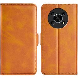 Mobigear Slim Magnet HONOR Magic 4 Lite Hülle Klapphülle Geldbörse - Cognac