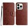 Mobigear Flowers iPhone 16 Pro Hülle Klapphülle Geldbörse - Braun