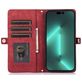 Mobigear Zipper iPhone 14 Pro Hülle Klapphülle Geldbörse - Rot