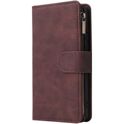 Mobigear Zipper Huawei P40 Hülle Klapphülle Geldbörse - Braun
