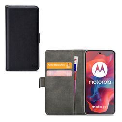 Mobilize Classic Gelly Wallet Motorola Moto G04 Klapphülle Portemonnaie - Schwarz