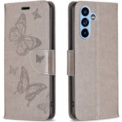 Mobigear Butterfly Samsung Galaxy A54 Klapphülle Portemonnaie - Grau