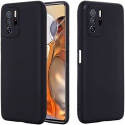 Mobigear Rubber Touch POCO X3 GT Silikon Hülle Backcover - Schwarz