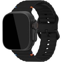 Mobilize Buckle Silikon Apple Watch Armband Dornschließe - 42/41/40/38 mm - Schwarz