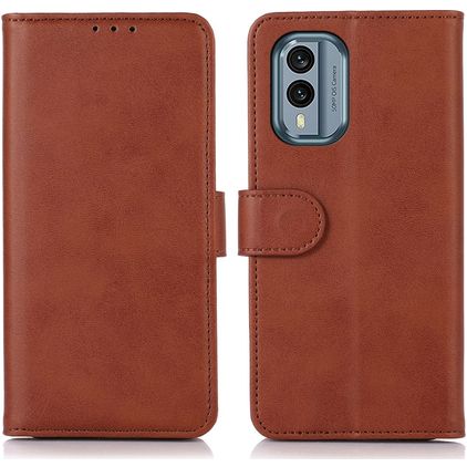 Mobigear Wallet Nokia X30 Hülle Klapphülle Geldbörse - Braun