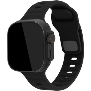 Mobilize Sports Silikon Apple Watch Armband Drückerschließe - 42/41/40/38 mm - Schwarz