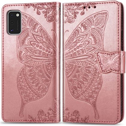 Mobigear Butterfly Samsung Galaxy A41 Hülle Klapphülle Geldbörse - Roségold