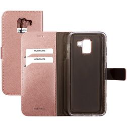 Mobiparts Saffiano Wallet Samsung Galaxy J6 (2018) Klapphülle Portemonnaie - Pink