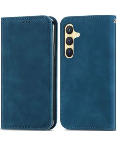 Mobigear Retro Slim Samsung Galaxy S25 Hülle Klapphülle Geldbörse - Blau
